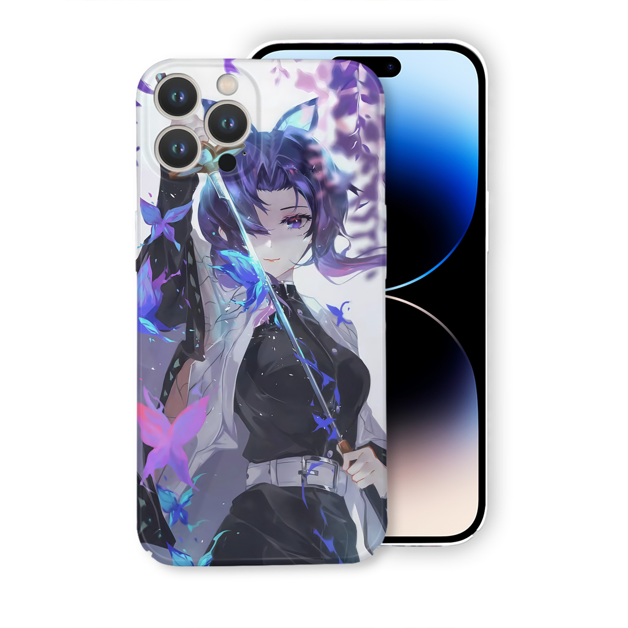 （画像用） 鬼滅の刃（きめつのやいば）蟲柱-胡蝶 しのぶ／こちょう しのぶ Kochou Shinobu 【iPhone 14シリーズ対応】ハードケース